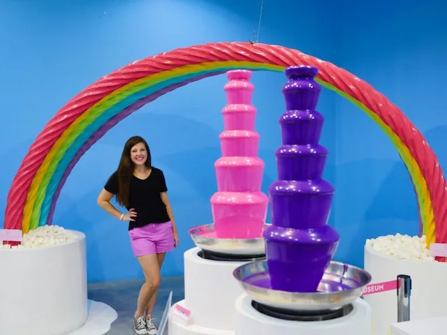 Dessert Museum Manila pink and purple fondue with rainbow